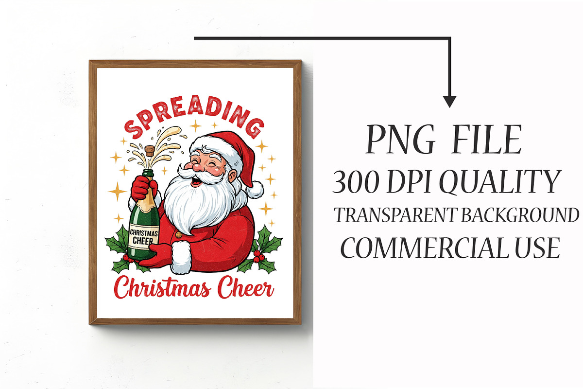 Funny Christmas Santa Claus Sublimat, an Illustration by Libby Wishes (Photo 3 of 6)