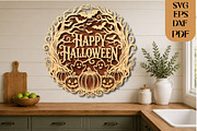 Happy Halloween SVG Laser Cut File, an Object Graphic by DreamCafeArt (Thumbnail 2 of 3)