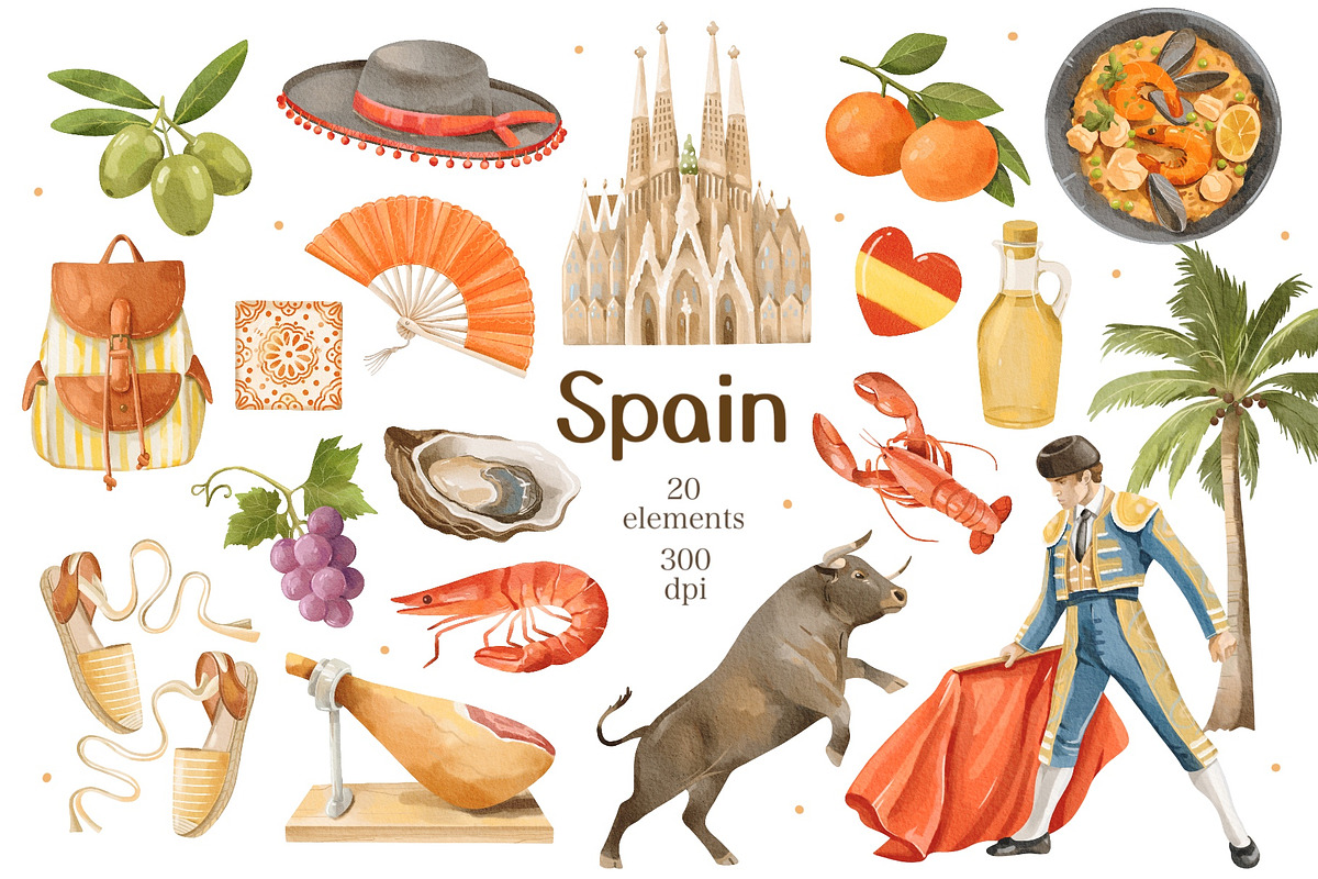 Spanish Culture Illustrations PNG, an Object Illustration by ArtGiftsStudio (Photo 1 of 4)