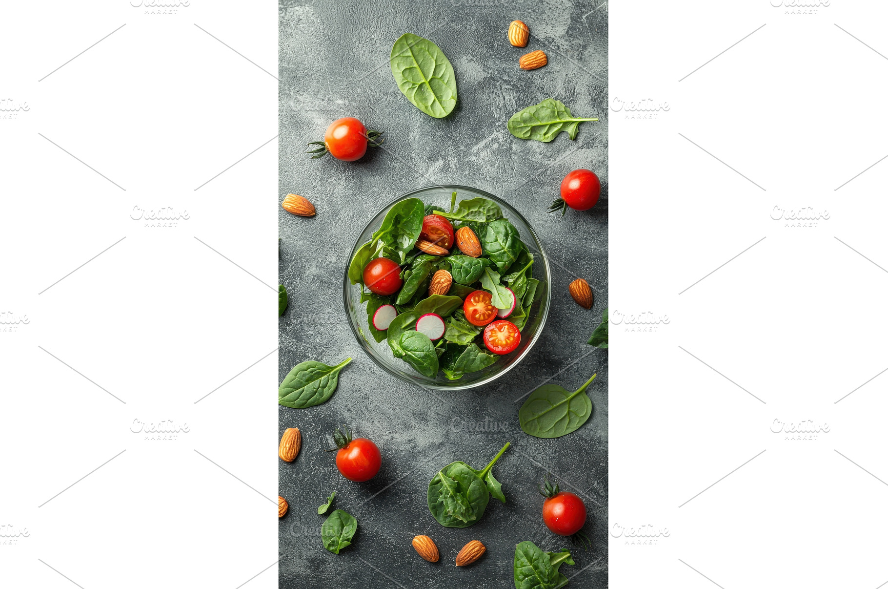 Vibrant Salad with Spinach, Arugula, a Food & Drink Photo by Rodica Ciorba