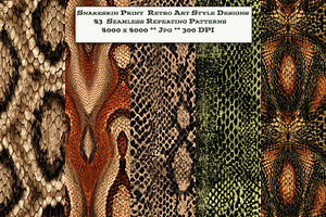 Snakeskin Retro Art Style Designs