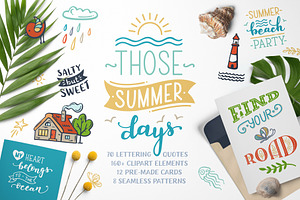 THOSE SUMMER DAYS lettering&clipart