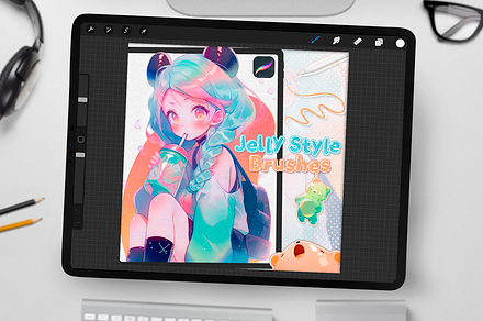 Jelly Style Brushes for Procreate, a Brush Add-On by Disyukov