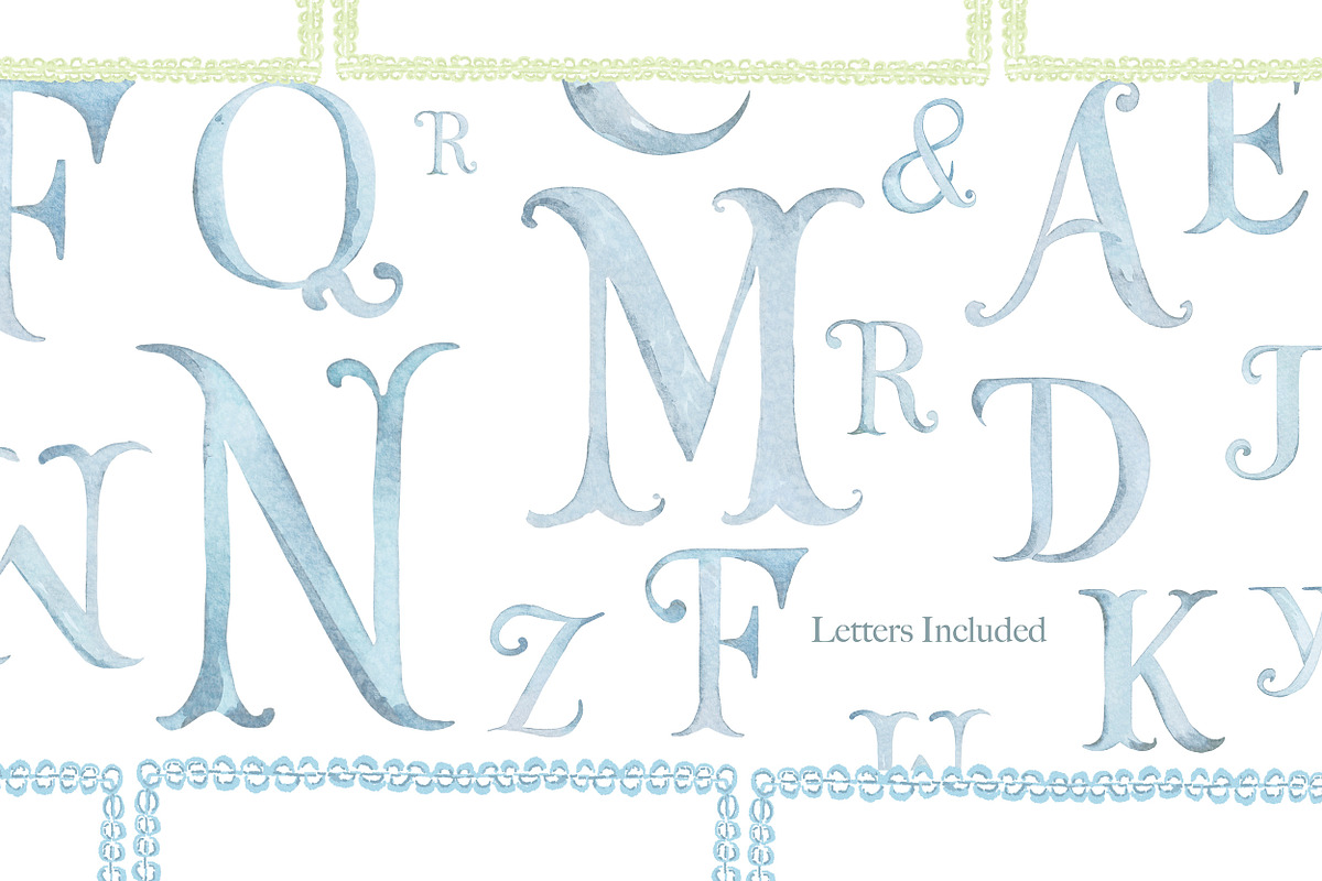 Blue & Green crest, floral frames, a Decorative Illustration by Lisima (Photo 9 of 10)