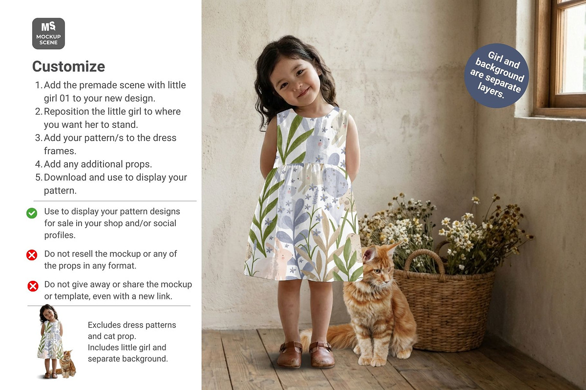 Girls Cotton Sun Dress Canva Mockup, an Apparel Mockup by Mockup Scene (Photo 9 of 15)