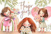 Flower Girls. Watercolor set, a Decorative Illustration by AlineArtStore (Thumbnail 1 of 8)