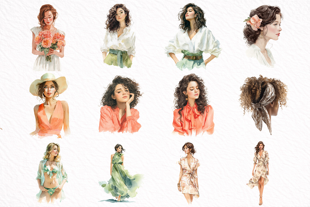 Watercolor Summer Clipart, an Illustration by DreamArtGraphic (Photo 6 of 8)