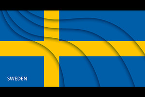 Paper cut flag of Sweden