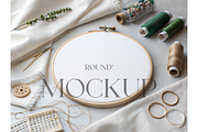 Textured Artisan Embroidery Hoop, a Product Mockup by MockupWizard (Thumbnail 1 of 3)