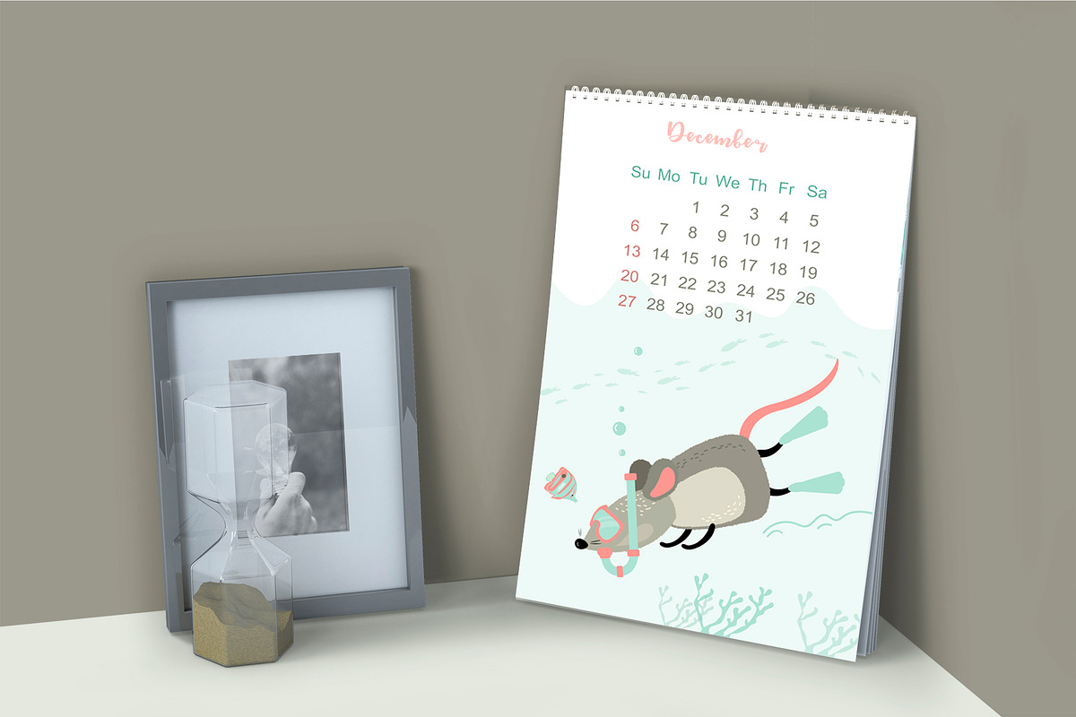 2020 Year calendar set + bonus, an Animal Illustration by naum_studio (Photo 4 of 6)