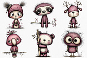 Whimsical Baby Animal Clipart Bundle, an Illustration by Canvas Craft (Thumbnail 4 of 7)