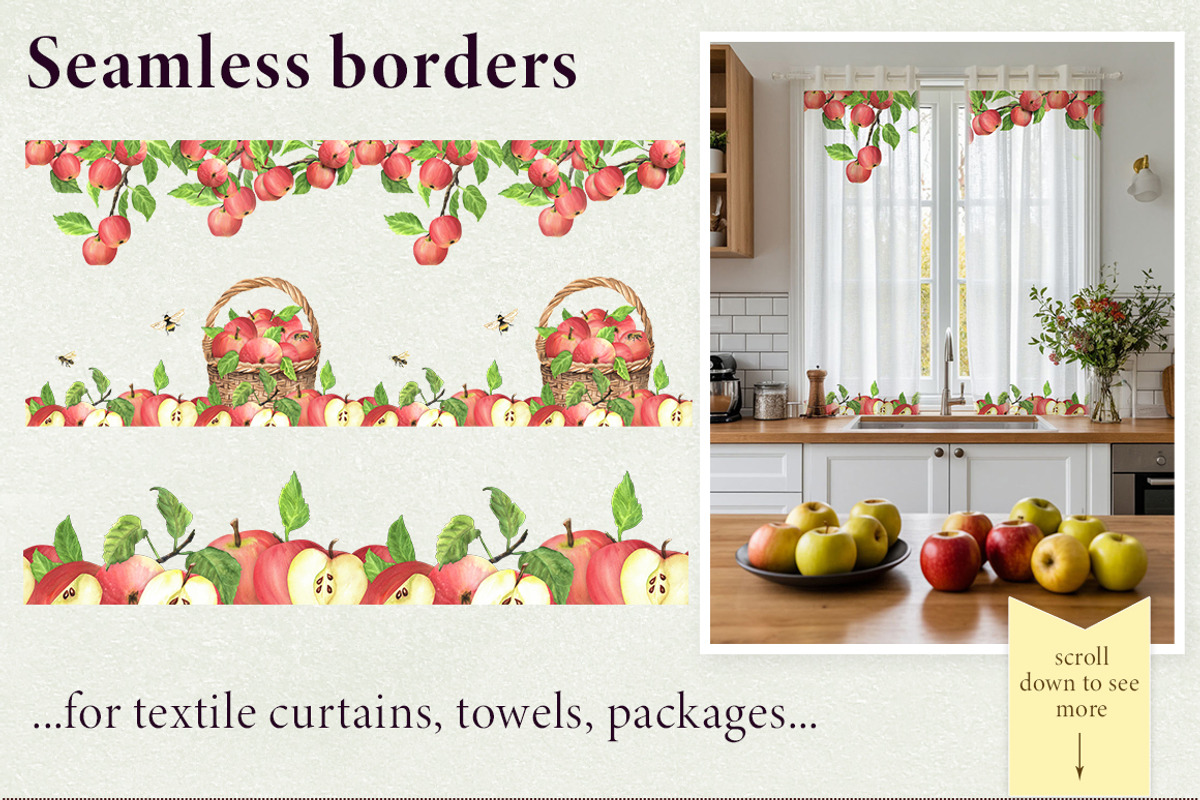 Apple Orchard Watercolor Clipart, a Food Illustration by ElenaValeto (Photo 9 of 13)