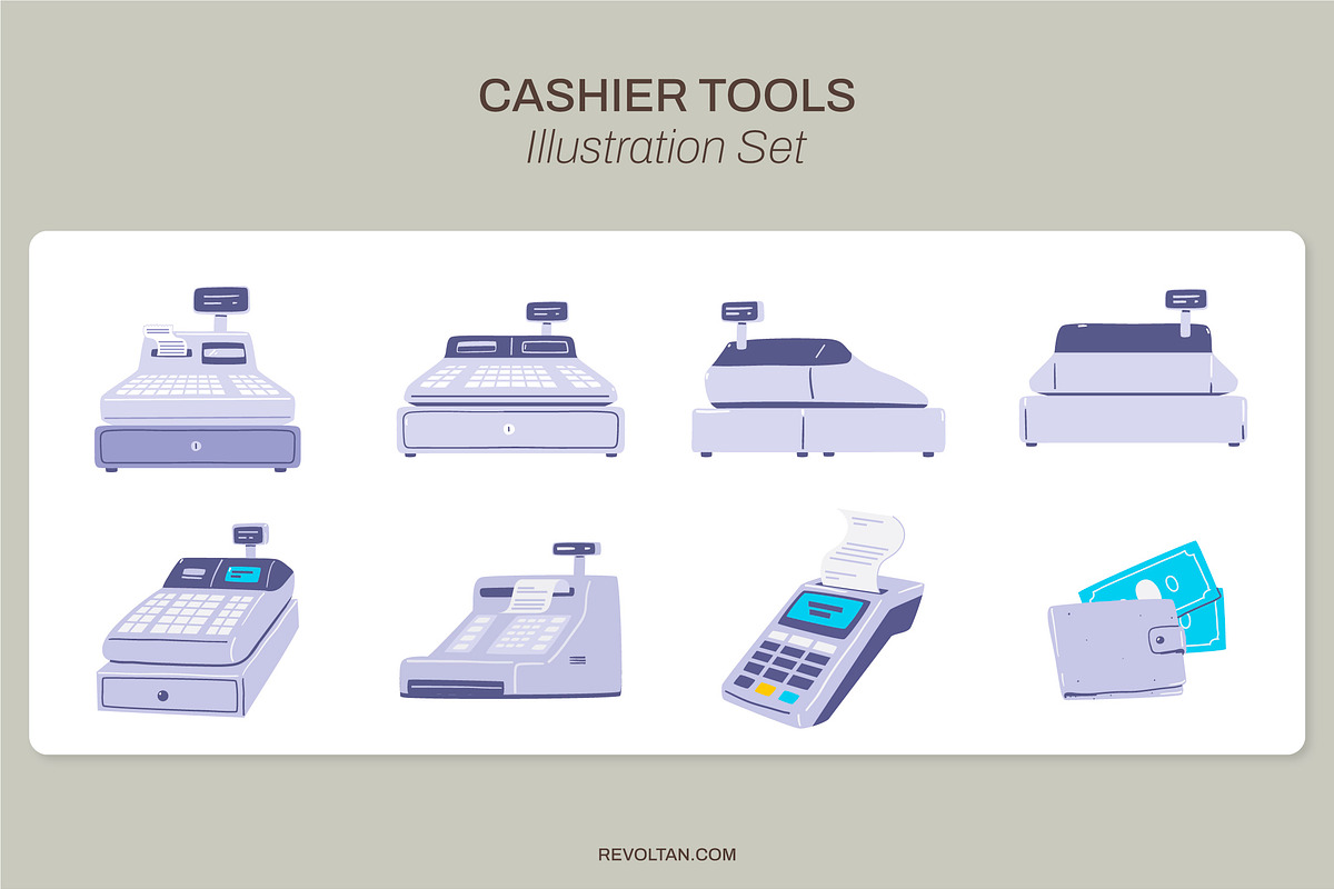 Cashier Tools Illustration Set, a Finance Illustration by Revoltan Studios (Photo 1 of 3)