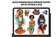 Black Woman Summer girls clipart, an Illustration by CraftCrateShop (Thumbnail 1 of 6)