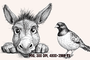 Farm Animals Pencil Sketches, an Animal Illustration by PrintHaven Designs (Thumbnail 7 of 10)
