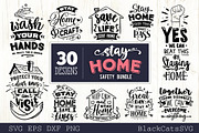 Stay Home Covid 19 SVG bundle, an Illustration by BlackCatsMedia (Thumbnail 1 of 3)