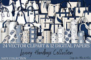 LUXURY HANDBAGS - 24 VECTOR CLIPART, an Object Illustration by Une Affaire de Filles (Thumbnail 7 of 7)