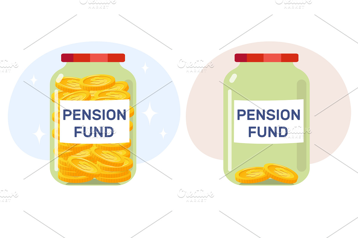 Glass jar empty and full of gold, a Finance Illustration by Vectorbuum