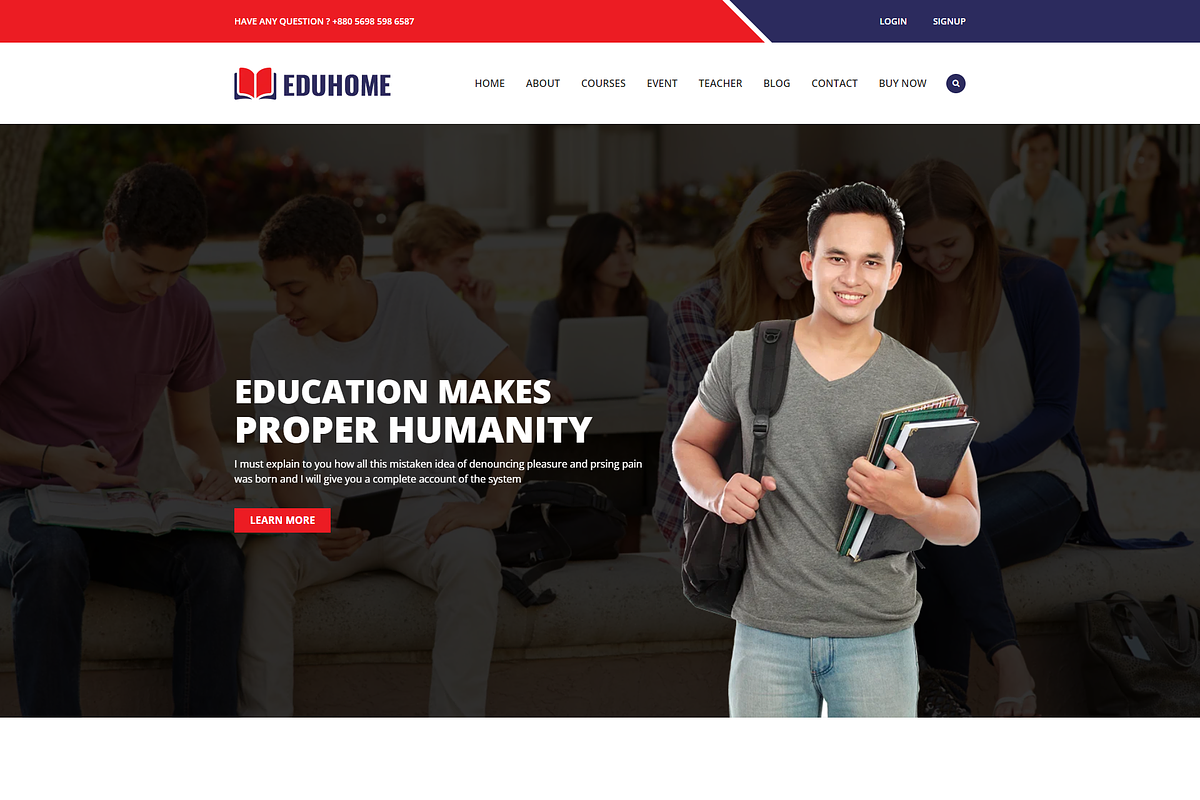 Education HTML Template - Eduhome, a Bootstrap Template by HasThemes (Photo 2 of 3)