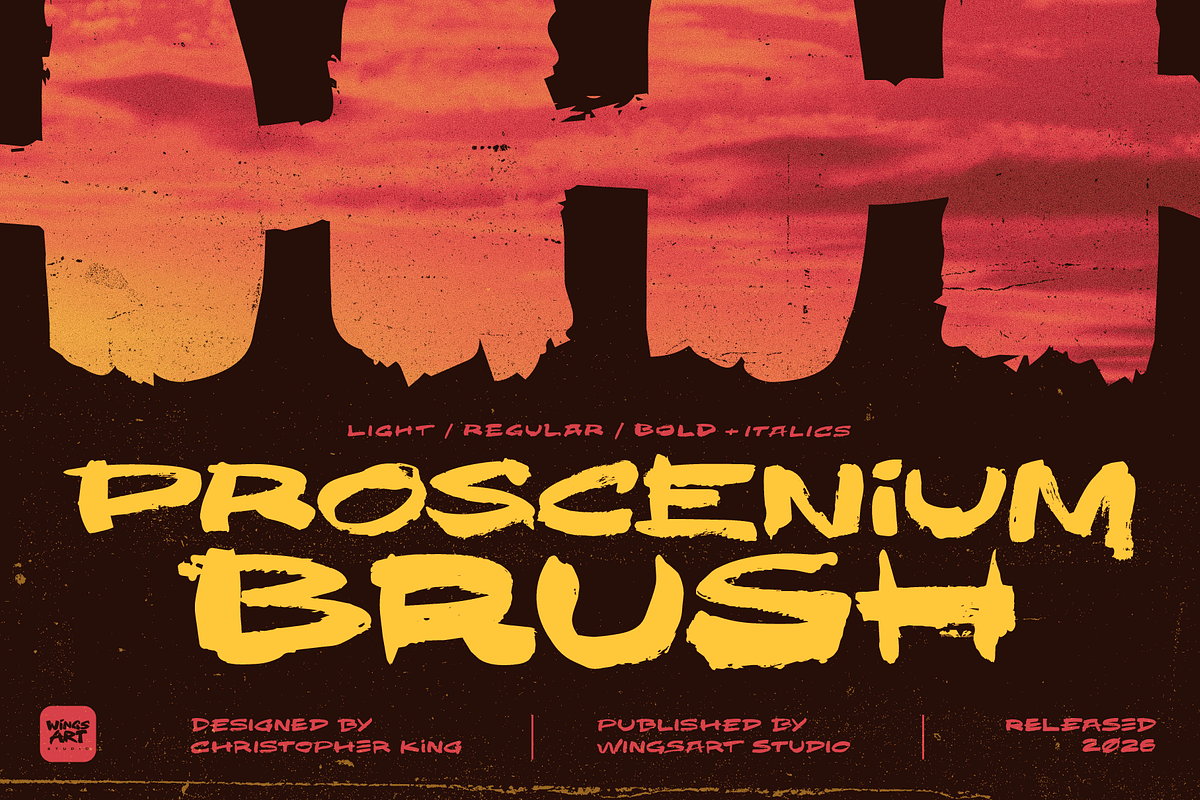 Proscenium Brush - Zen Brush Fonts, a Handwritten Font by Wingsart Studio (Photo 1 of 13)