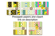 Pineapple Digital Papers, a Pattern Graphic by JennyL Designs (Thumbnail 4 of 4)