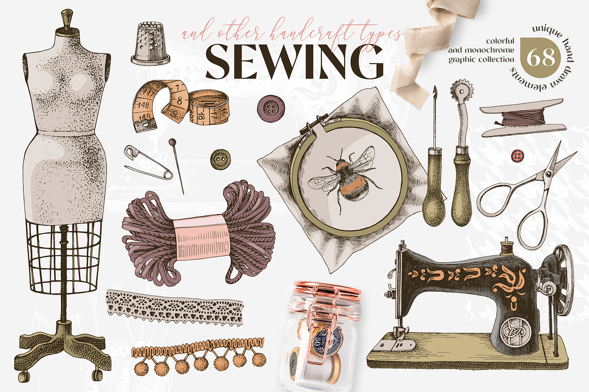 Sewing and other handcrafts, an Illustration by handsketched (Photo 1 of 9)