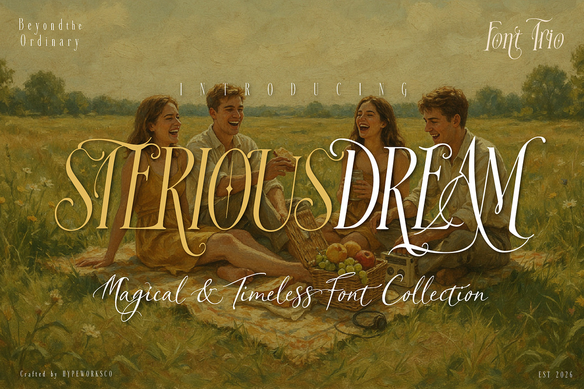 Sterious Dream - Timeless font Trio, a Handwritten Font by HypeWorksCo (Photo 2 of 42)