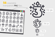 Birthday Line Icons Set, an Outline Icon by Voysla's Shop (Thumbnail 3 of 4)