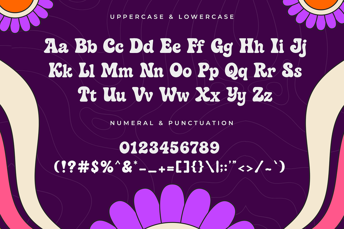 Bloom Gum – A Modern Groovy Font, a Serif Font by overlaytemplates (Photo 4 of 5)