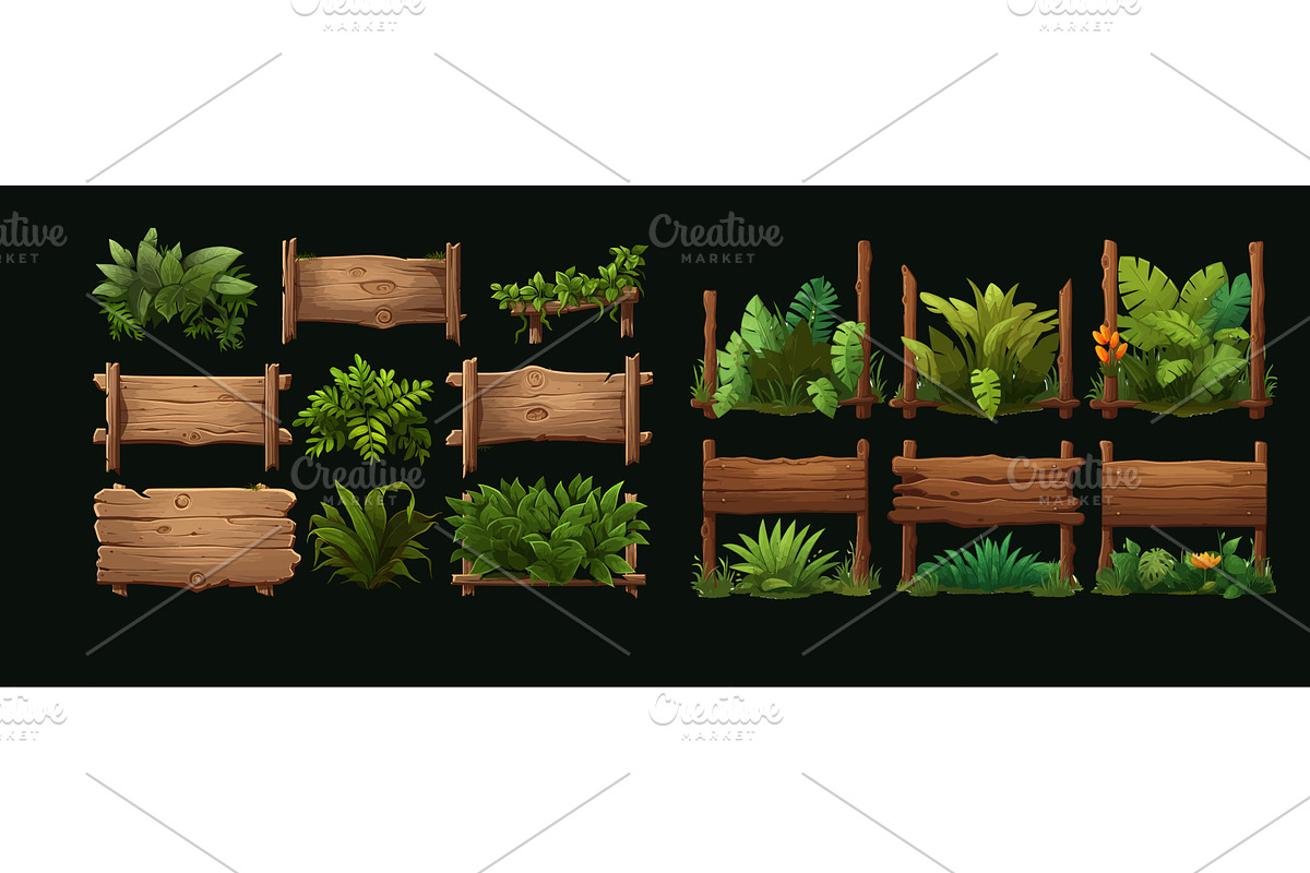 Wooden signboards in jungle. Cartoon, an Object Illustration by ZinetroN
