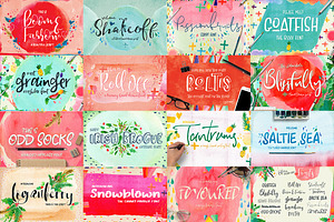 Font & Watercolor Bundle 92% OFF