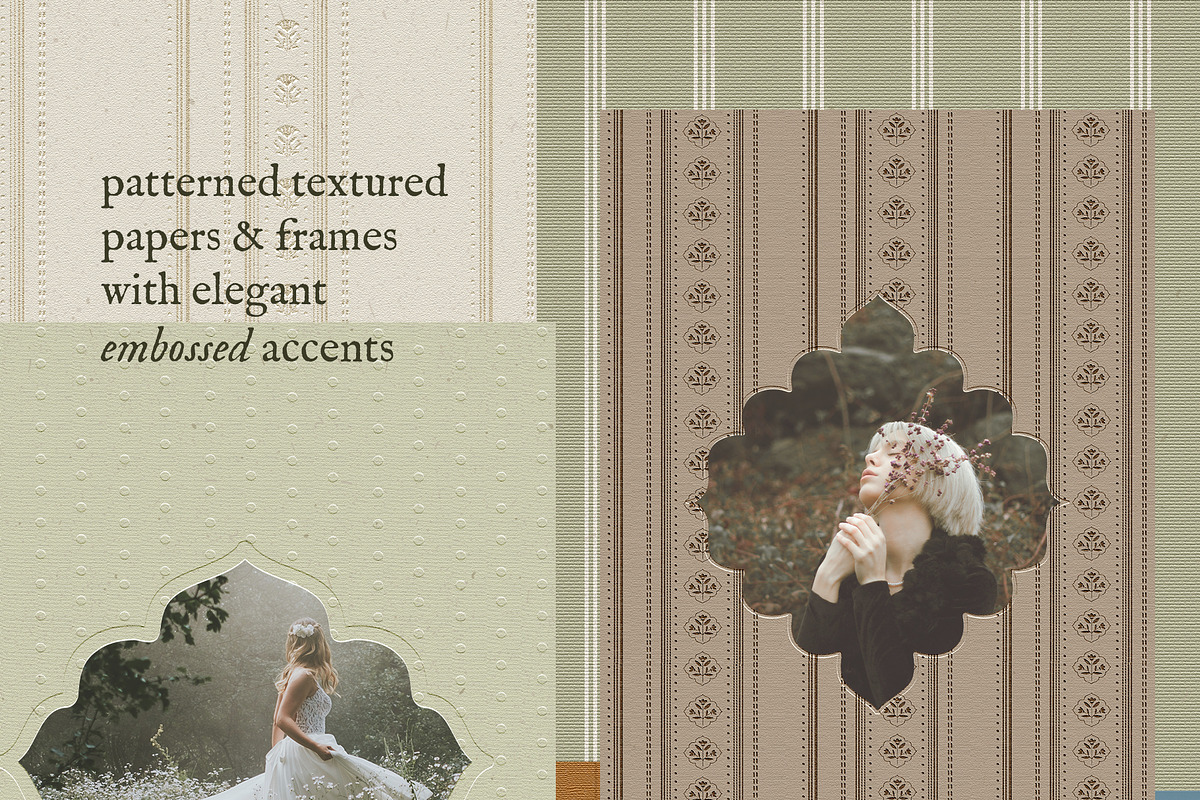 COTTAGECORE Embossed Papers & Frames, a Background Graphic by Madiwaso (Photo 4 of 10)