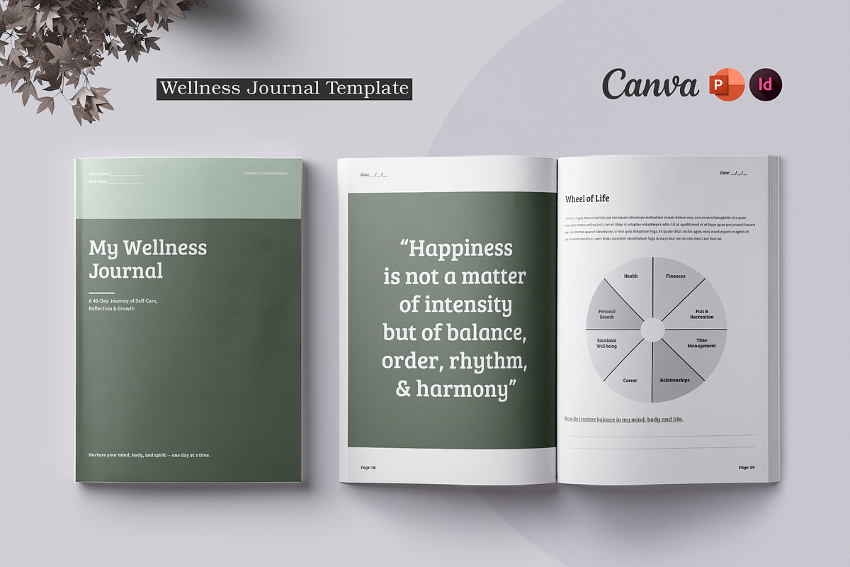 Wellness Journal | Canva, a Brochure Template by ArtisticLand (Photo 1 of 15)