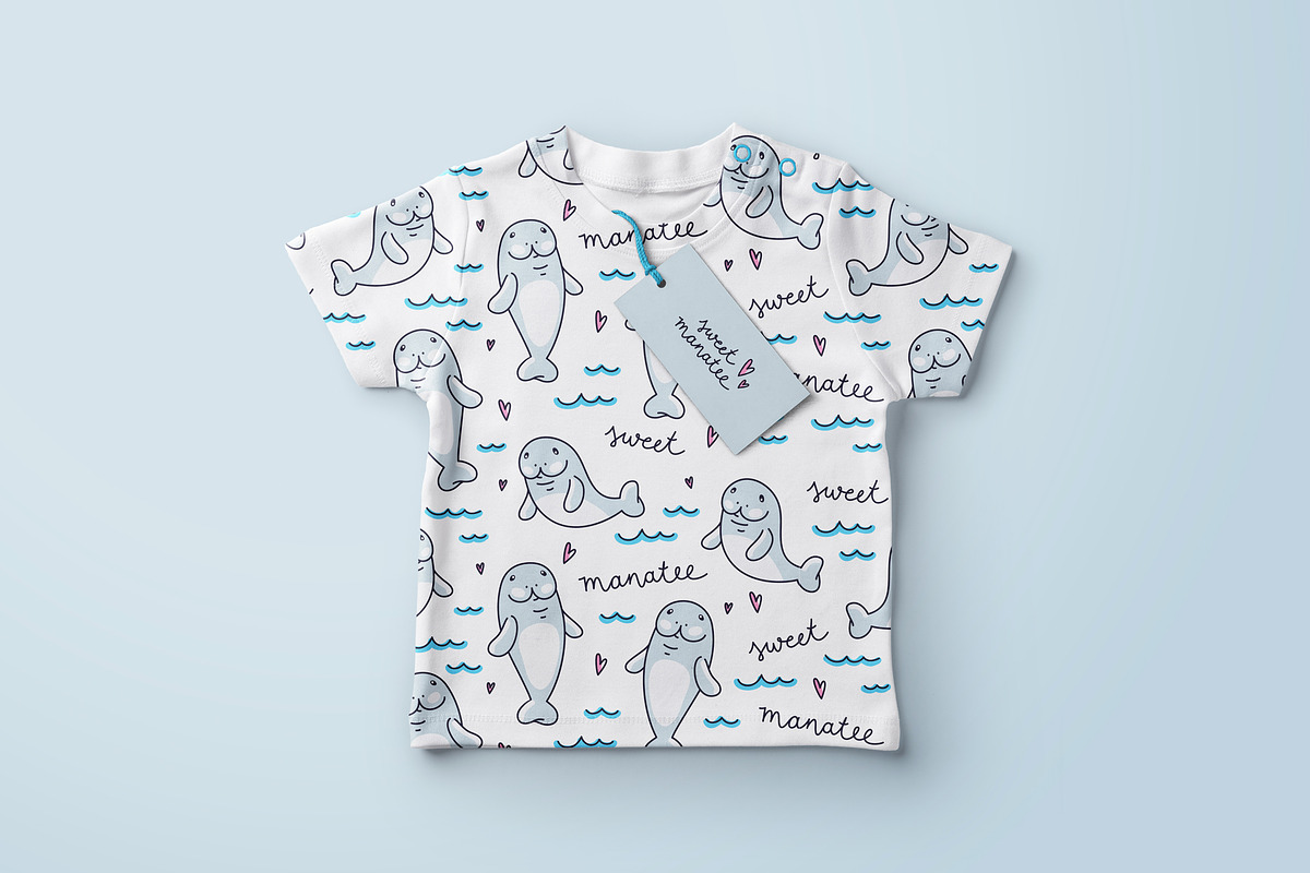 Sweet Manatee Pattern, a Pattern Graphic by redcollegiya design (Photo 2 of 3)