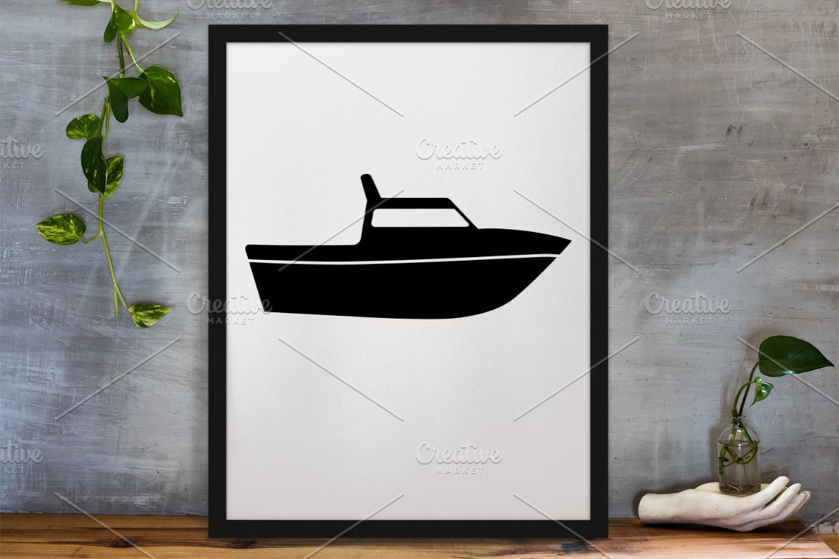 Boat Silhouette SVG, a Transportation Illustration by newminddesign (Photo 3 of 3)