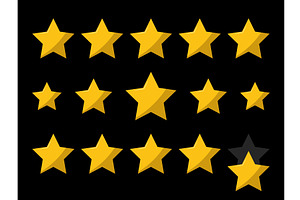 Yellow stars rating icon set, an Object Illustration by Vector Creator