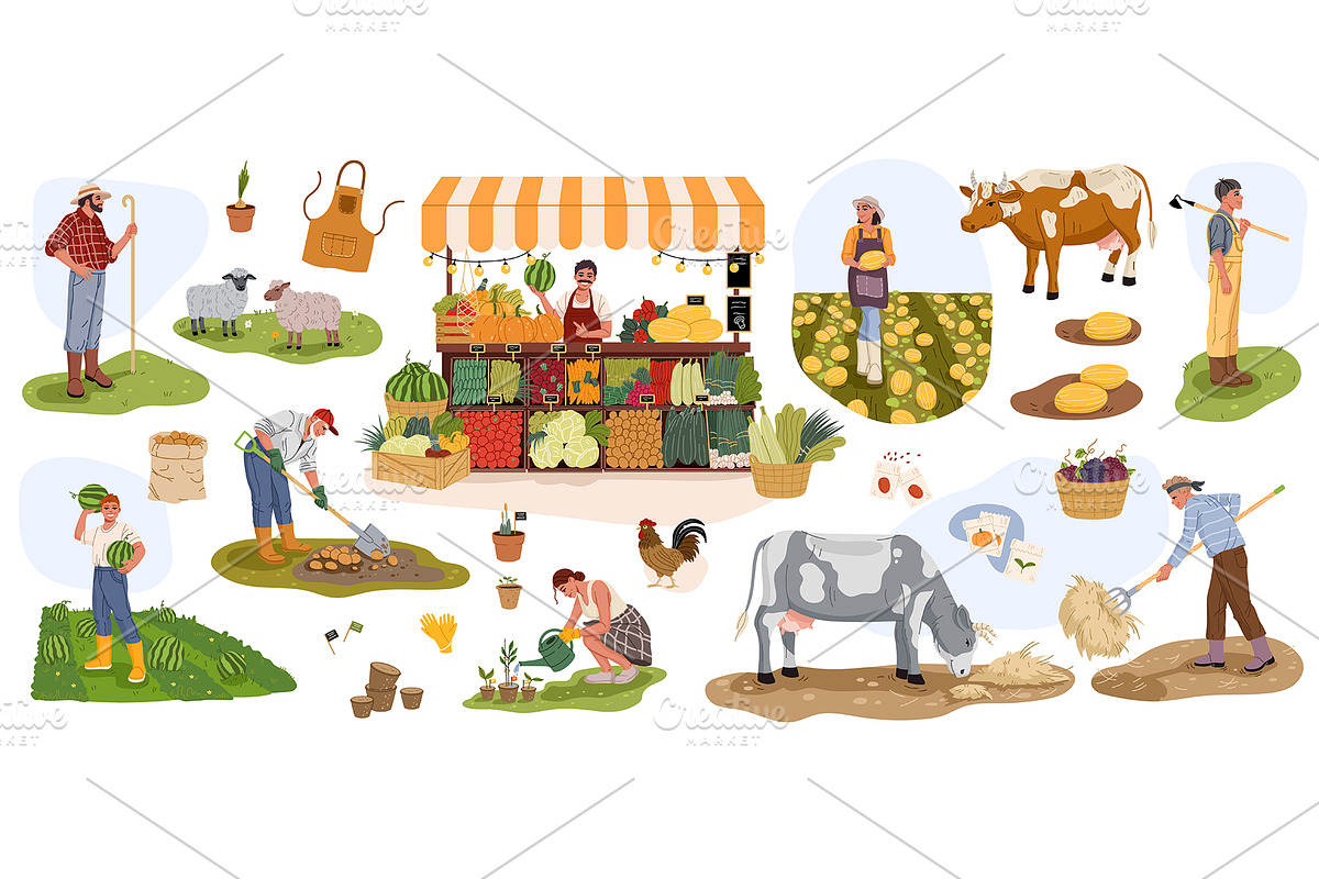 Farmer and gardener characters, an Illustration by Buch&Bee (Photo 1 of 3)