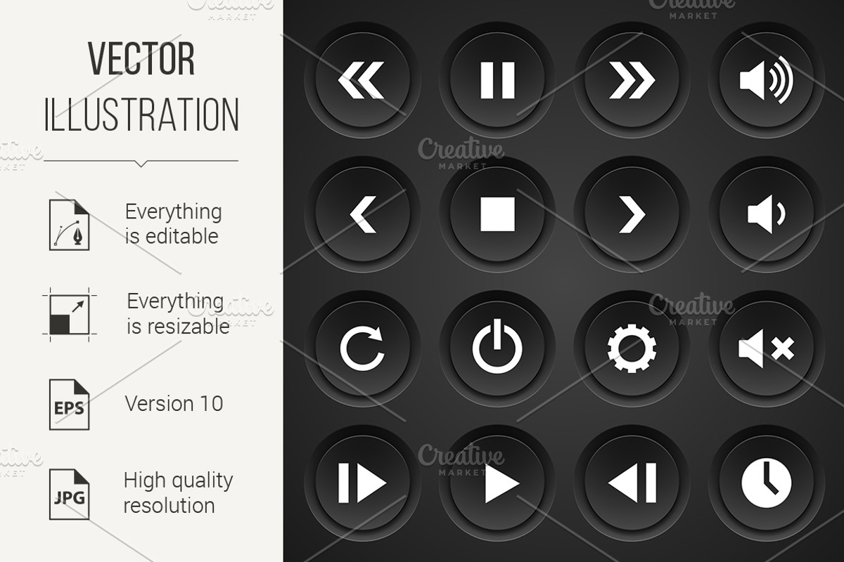 Set of buttons., a Graphic by DvargShop