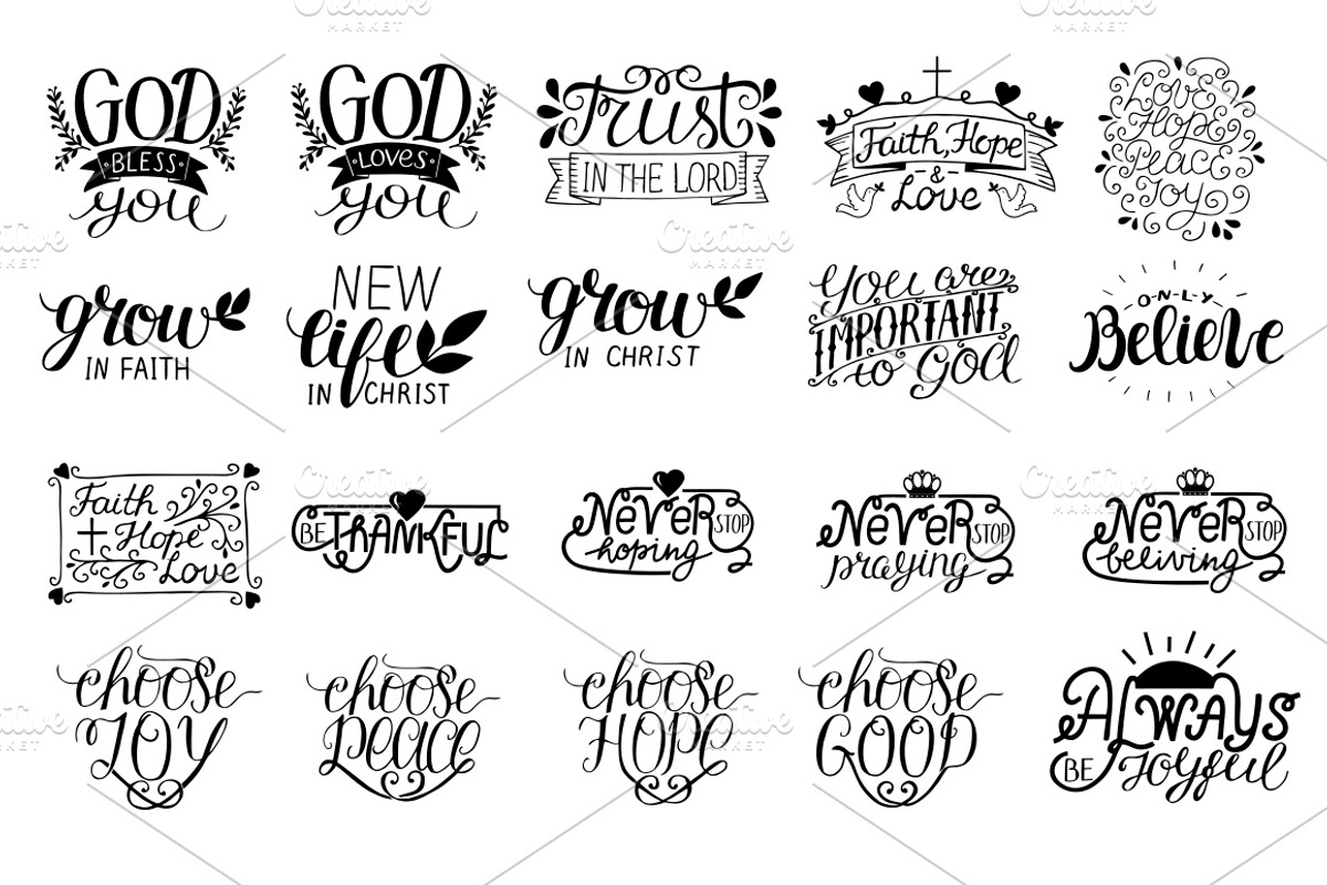 120 CHRISTIAN QUOTES, an Illustration by Ola-la-la (Photo 2 of 15)