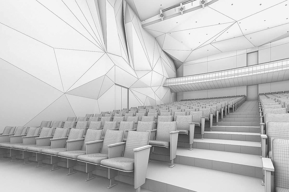 Theater Interior 1200 seats, an Architecture 3D Model by 3DNUTS