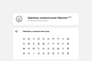 Valentine’s Day vector line icons, an Outline Icon by Myicons (Thumbnail 3 of 3)