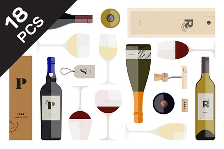 Flat Wine Branding Set