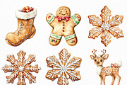 Christmas Gingerbread Clipart Bundle, an Illustration by Craft Nest (Thumbnail 2 of 6)