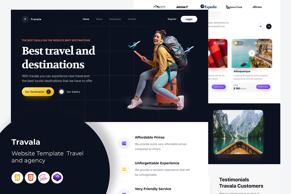 Travel Website Template HTML, a HTML Template by Minialis (Photo 1 of 2)