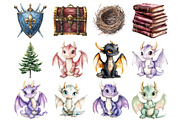 Watercolor Dragon Clipart, a Seasonal Illustration by CitraGraphics (Thumbnail 4 of 5)