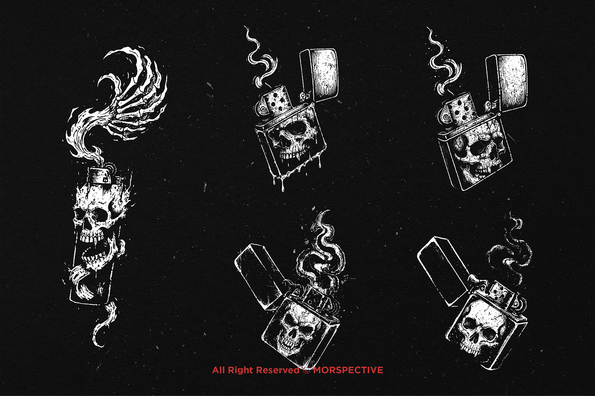 10 Bundle Dark Art Lighter Fire Flam, an Illustration by Morspective (Photo 3 of 7)