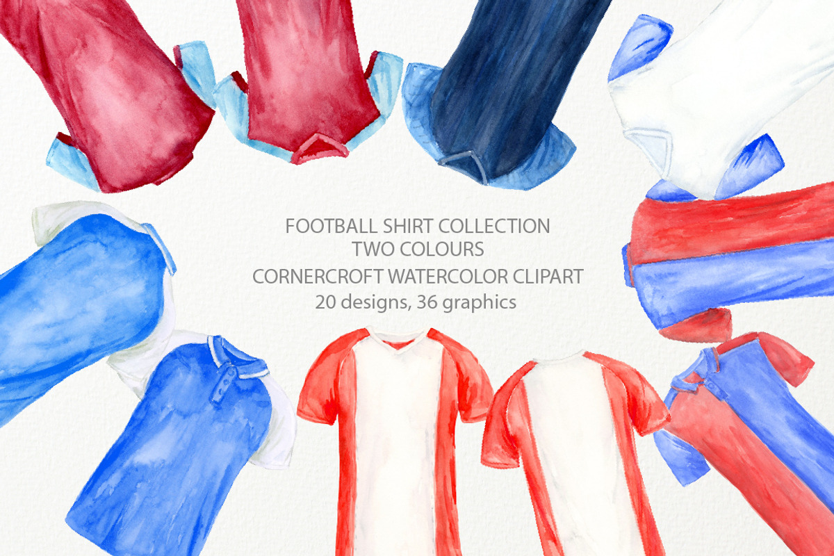 Watercolour football shirt 2 color, a Person Illustration by Corner Croft (Photo 1 of 6)
