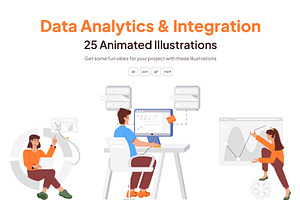Animated Data Illustration Set, a Technology Illustration by Vectors Market