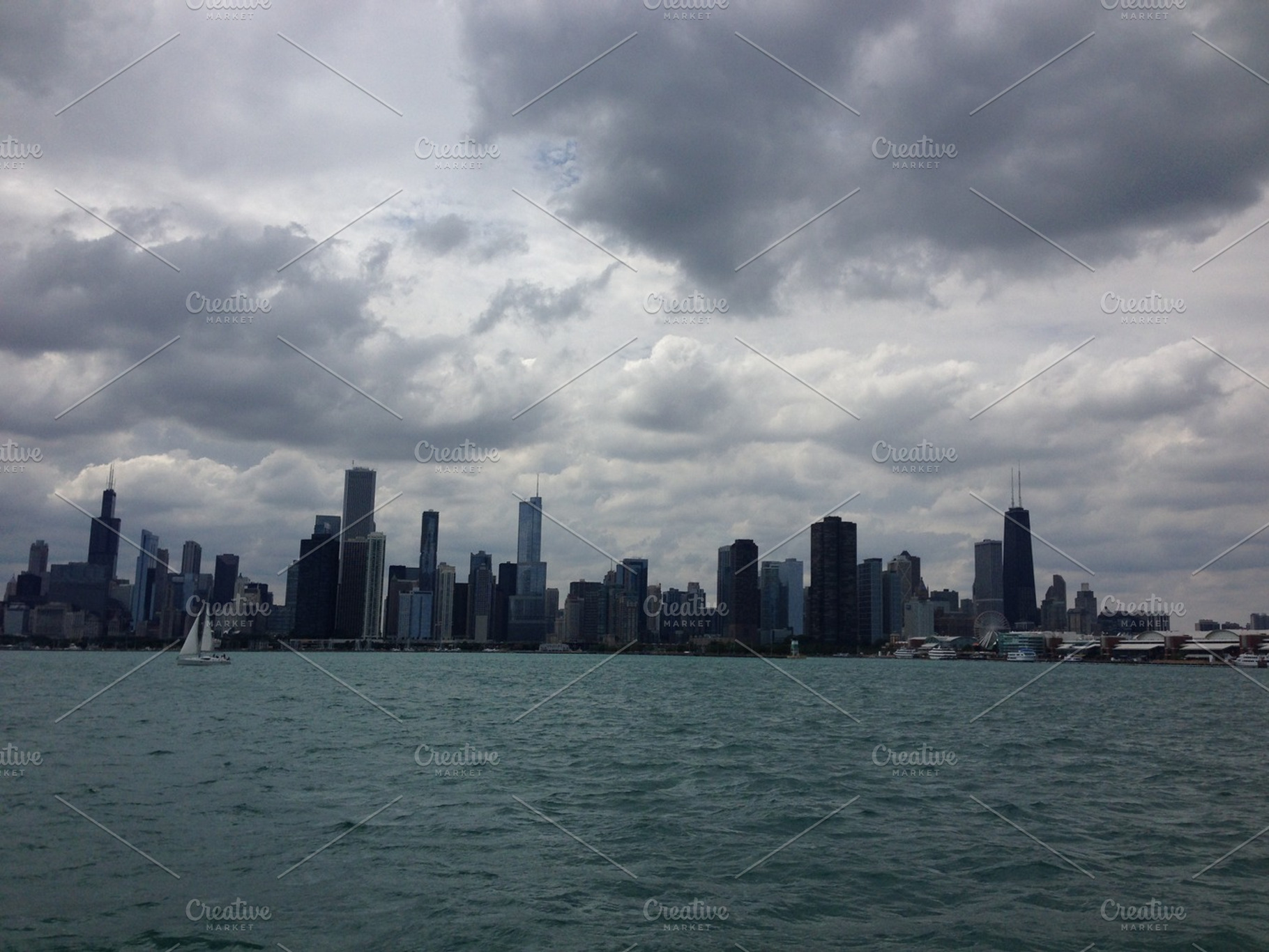 Storm clouds over Chicago skyline, an Architecture Photo by alchemyphoto