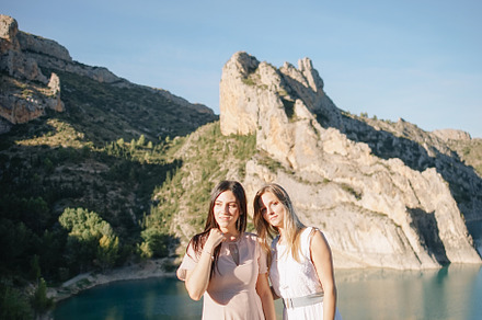 Bridesmaid with bride containing lleida, lago, and lake